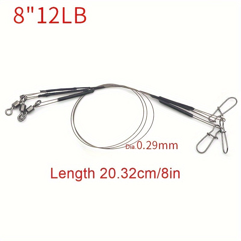 3pcs Sea Fishing Wire Leader with Bearing Swivel Fishing Tackle