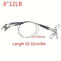 3pcs Sea Fishing Wire Leader with Bearing Swivel Fishing Tackle