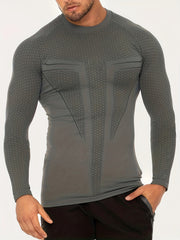 Men's Quick Drying Long Sleeve Shirt - Crew Neck Sweat Absorbing Undershirts