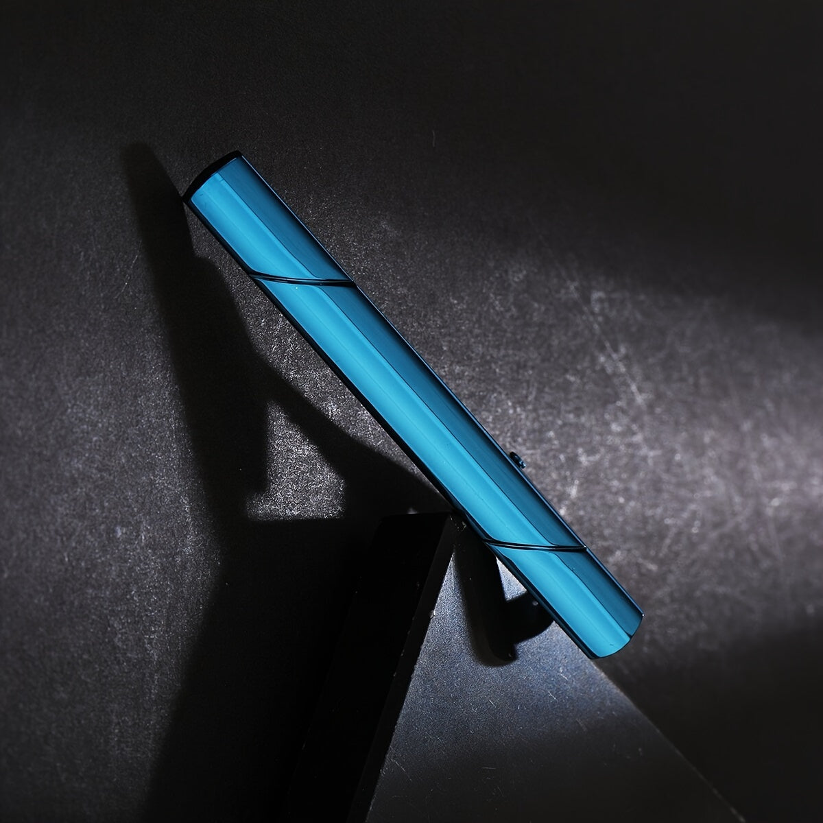 Men's Glossy Two Cut Line French Tie Clip Royal