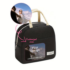 Custom Photo Logo Polyester Lunch Bag Waterproof Insulated Tote