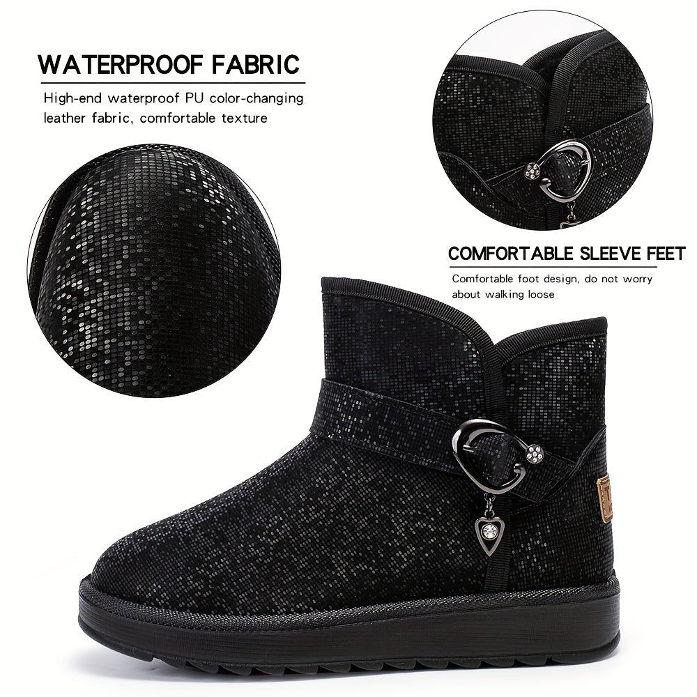 Women's Buckle Snow Boots with Fleece Liner