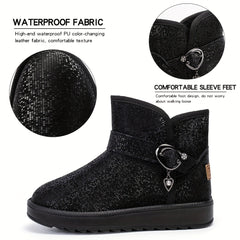 Women's Buckle Snow Boots with Fleece Liner