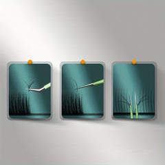 3pcs Pro Eyelash Extension Tweezers Set in Metal Case - Curved & Volume Lashes