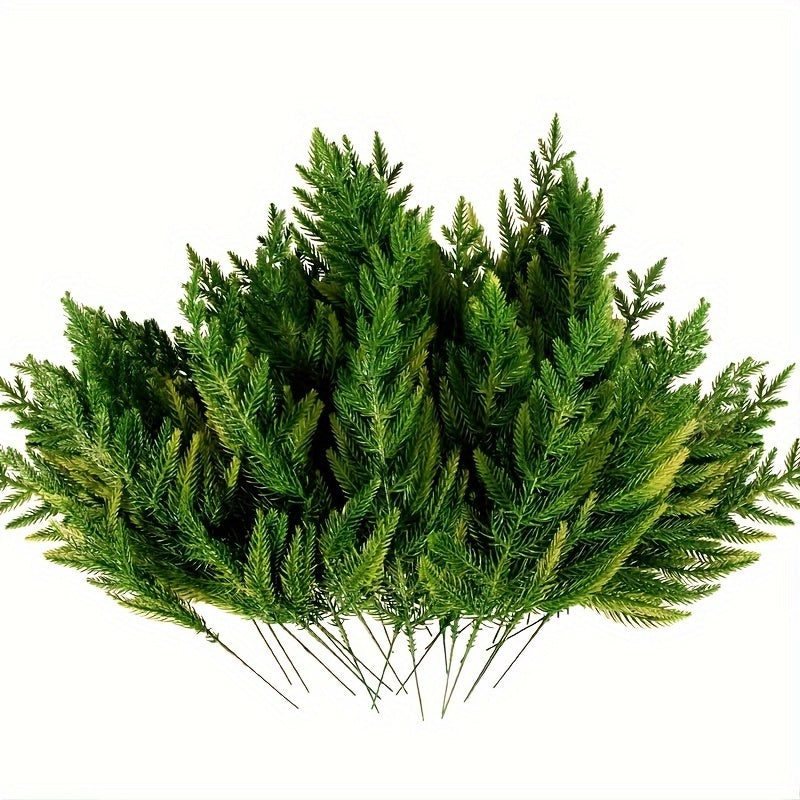 20pcs Realistic Christmas Pine Needle Branches for DIY Wreaths and Home Decor