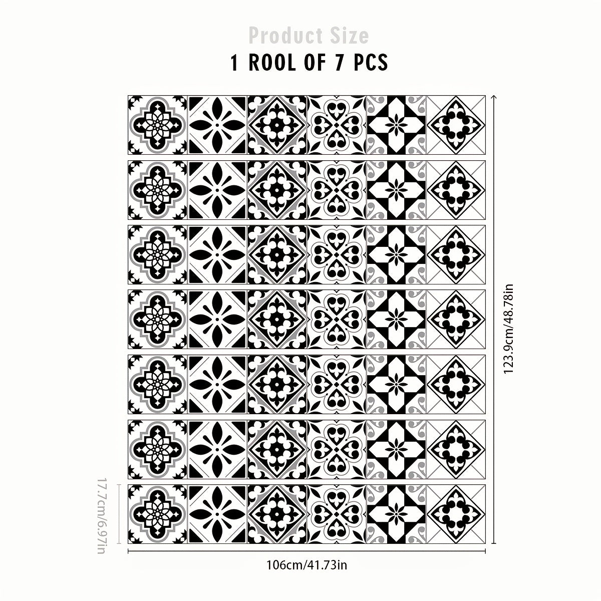 Mediterranean Ethnic Flower Brick Pattern Self-adhesive Stair Sticker