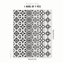 Mediterranean Ethnic Flower Brick Pattern Self-adhesive Stair Sticker
