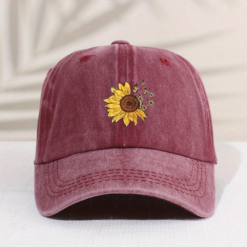Kids' Vintage Sunflower Baseball Cap Sunshade All-match Peaked Cap