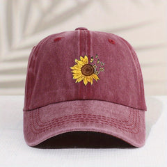 Kids' Vintage Sunflower Baseball Cap Sunshade All-match Peaked Cap