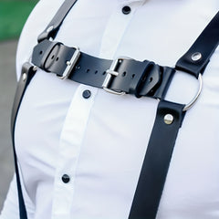 Men's Gothic Leather Chest Straps Adjustable Buckle