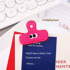 2pcs Acrylic Transparent Cartoon File Storage Clips
