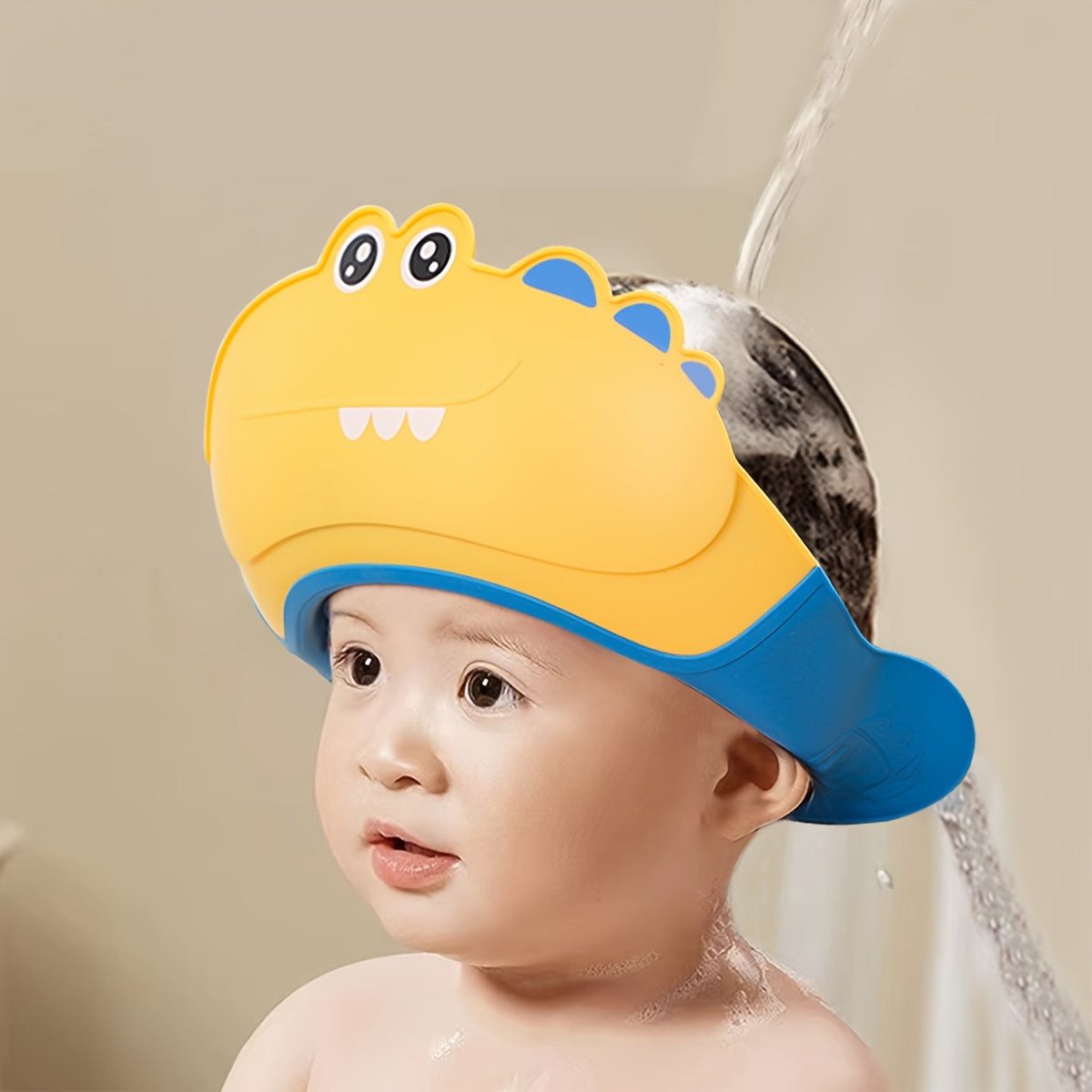 Kids Adjustable Dinosaur Shower Cap Waterproof Bath Hat
