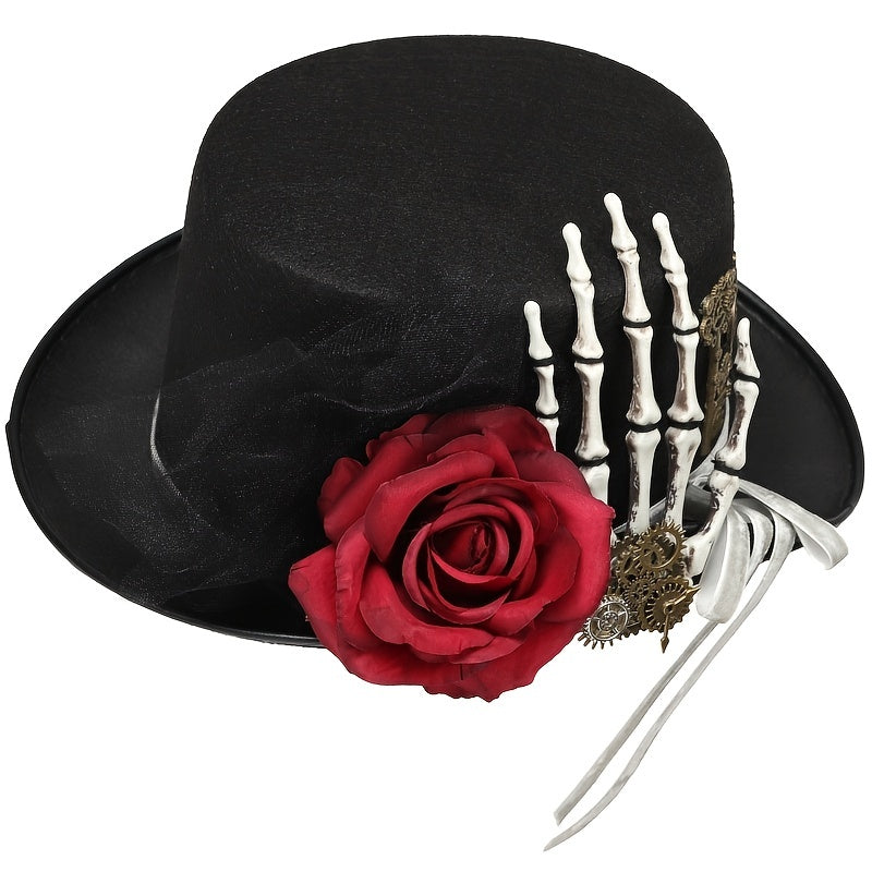 Unisex Gothic Skeleton Steampunk Hat Metal Gear Rose Halloween