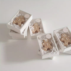 6pcs DIY Snowman Face Candle Silicone Molds Gingerbread Man Candle Aroma Soap