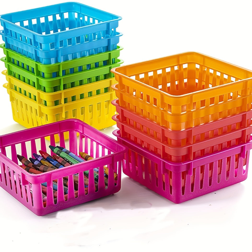 12pcs Classroom Storage Basket Crayon And Pencil Organizer Box