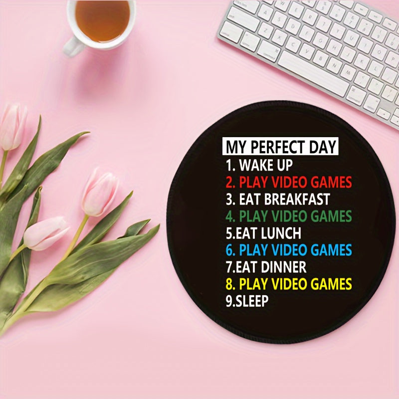 Hand Painted English Lettering Mouse Pad with Lock Edge