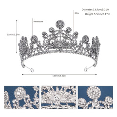 Rhinestone Alloy Silver Crown Hairband Headband Party Favor Decorations