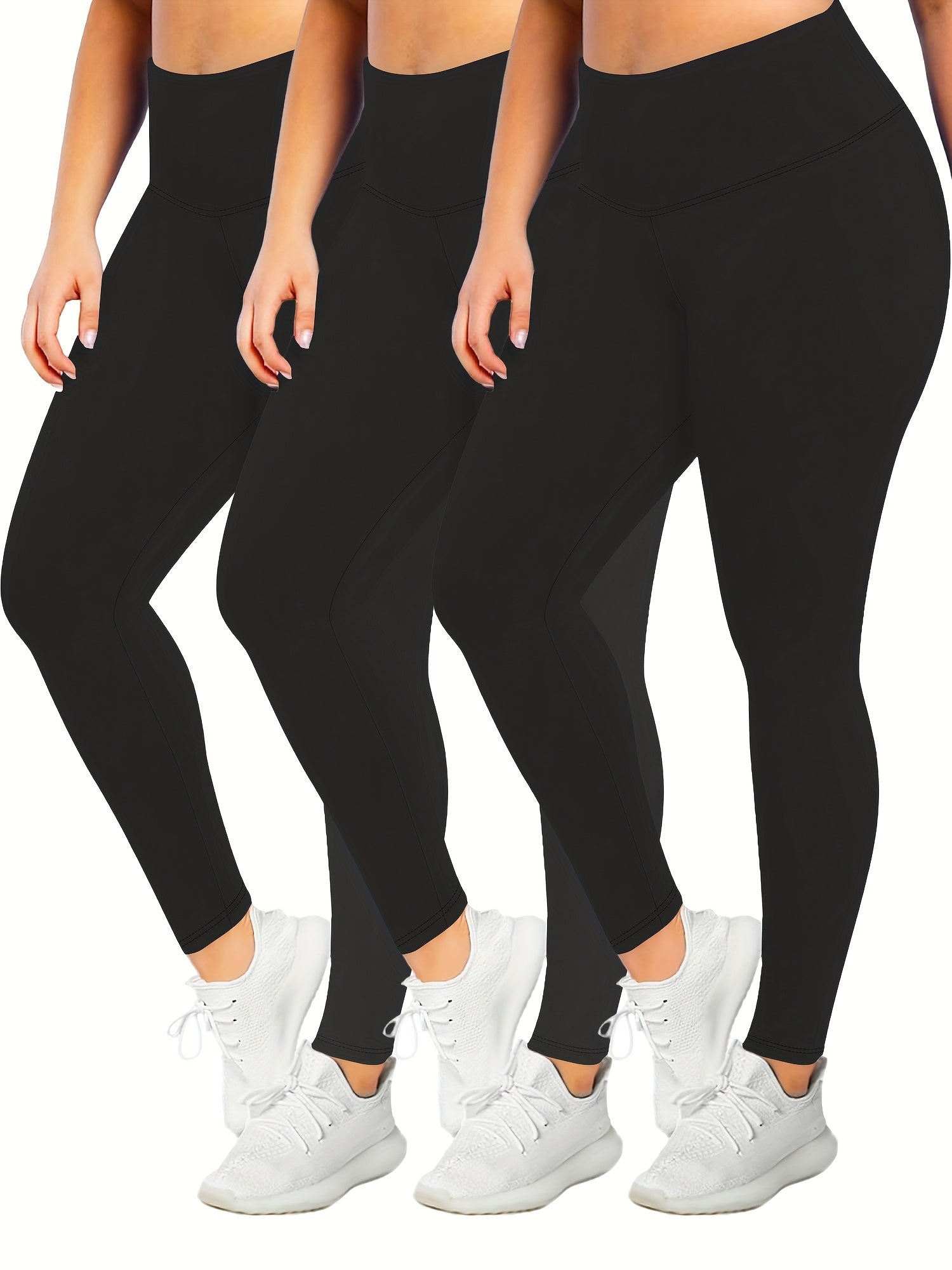 3 Pack Plus Size Sporty Leggings Set