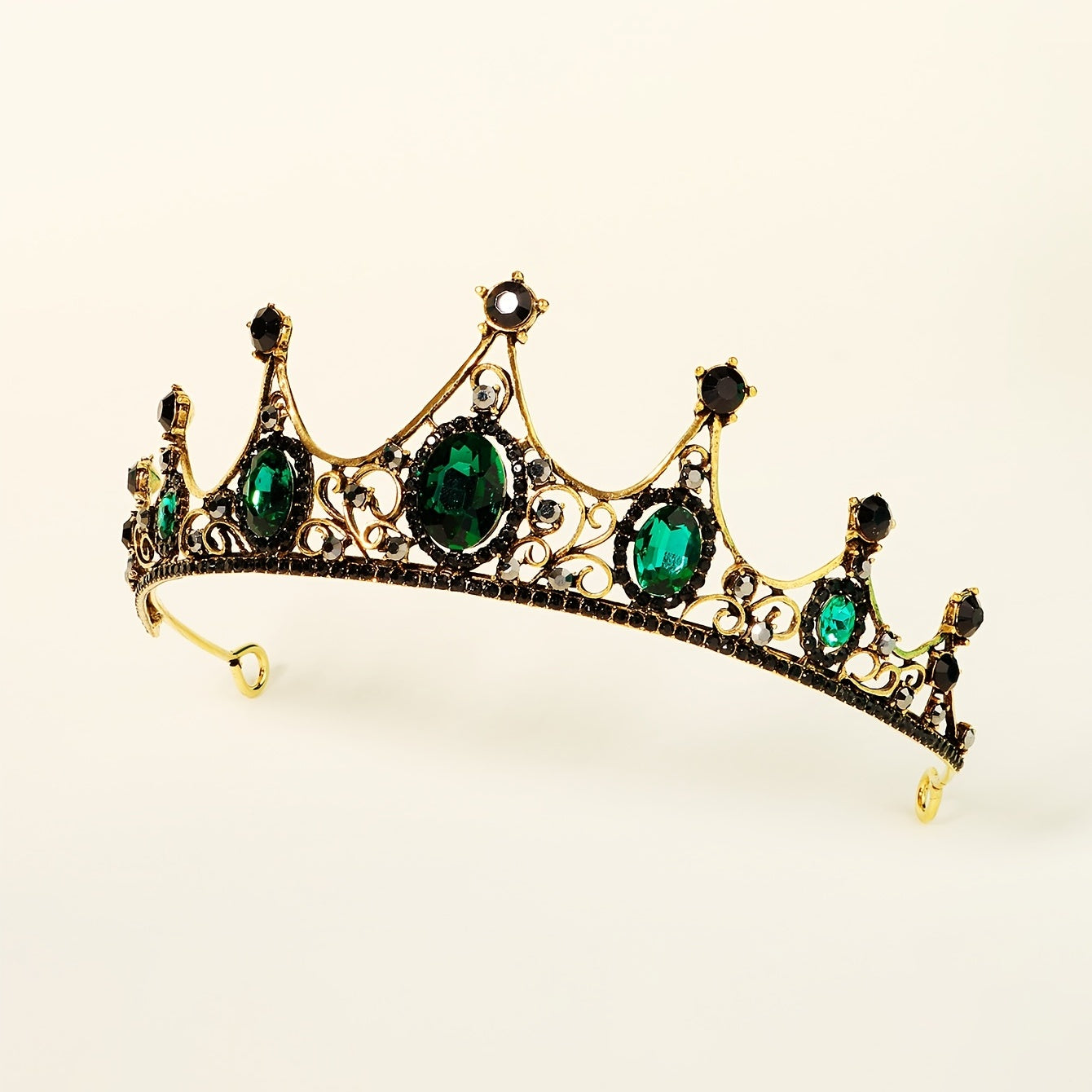 Green Rhinestone Tiara Crystal Princess Crown