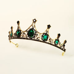 Green Rhinestone Tiara Crystal Princess Crown