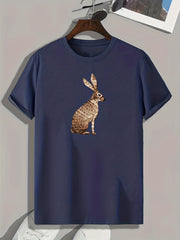 Rabbit Pattern Print Men's Sports T-Shirt