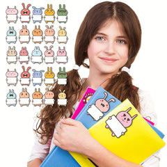 10 Sheets Bunny Hello My Name Is Rabbit Name Tag Stickers
