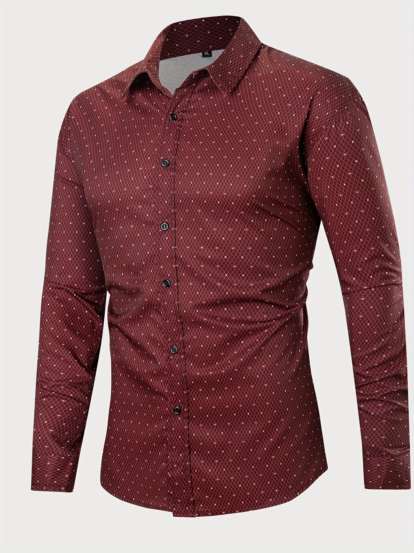 Floral Print Button Up Long Sleeve Shirt for Men