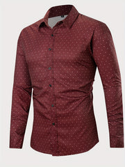 Floral Print Button Up Long Sleeve Shirt for Men