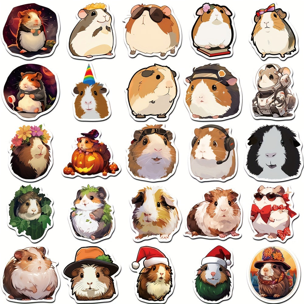 50pcs Small Animal Guinea Pig Cartoon Stickers for Journal Phone Case Cup Guitar