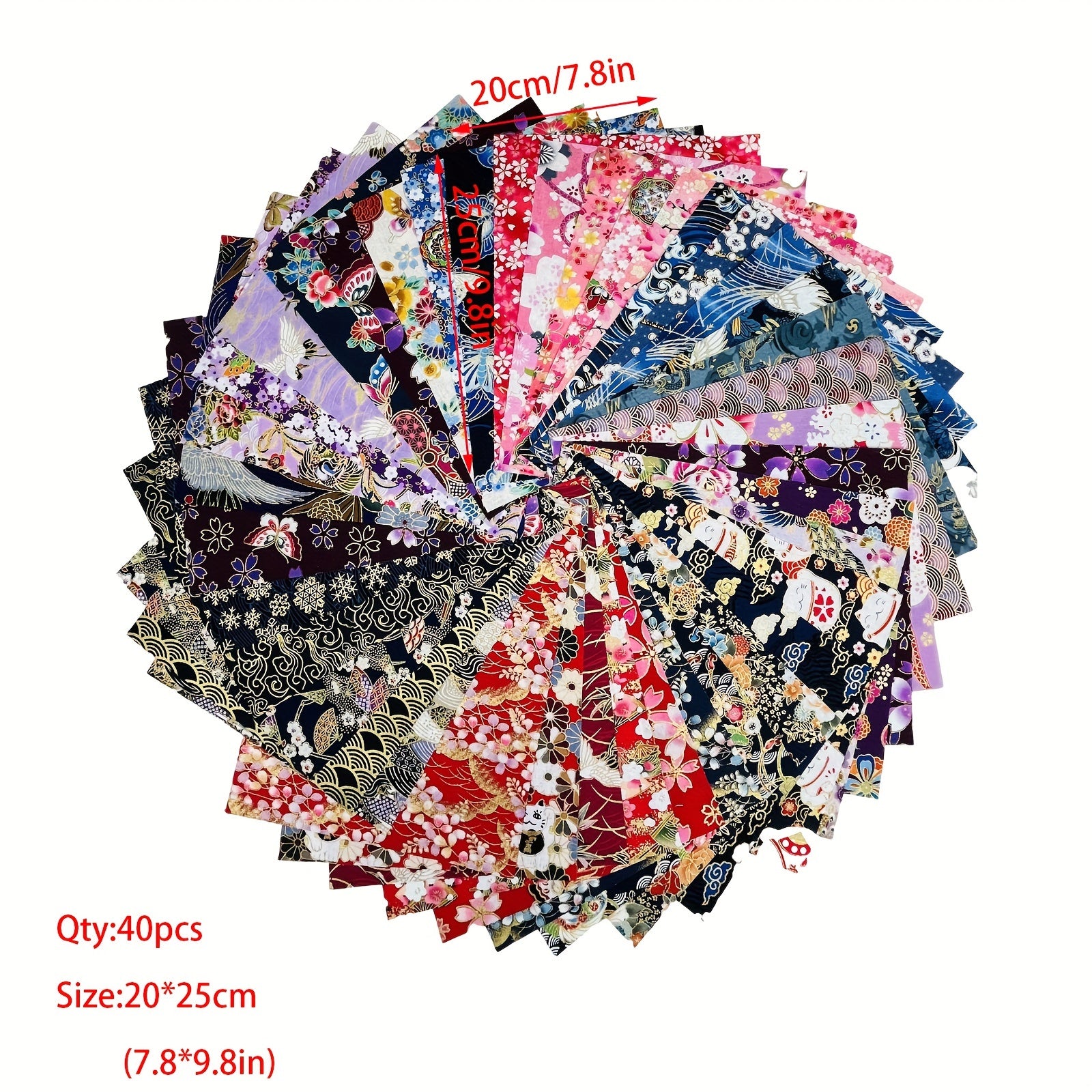 40pcs Japanese Style Flower Printed Fabric Patchwork For DIY Craft Sewing