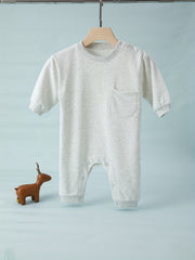 Baby Autumn Long Sleeve Pocket Jumpsuit Cotton Romper