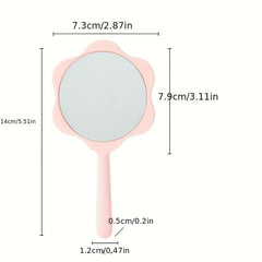 Small Floral Hand Mirror for Makeup & Skincare