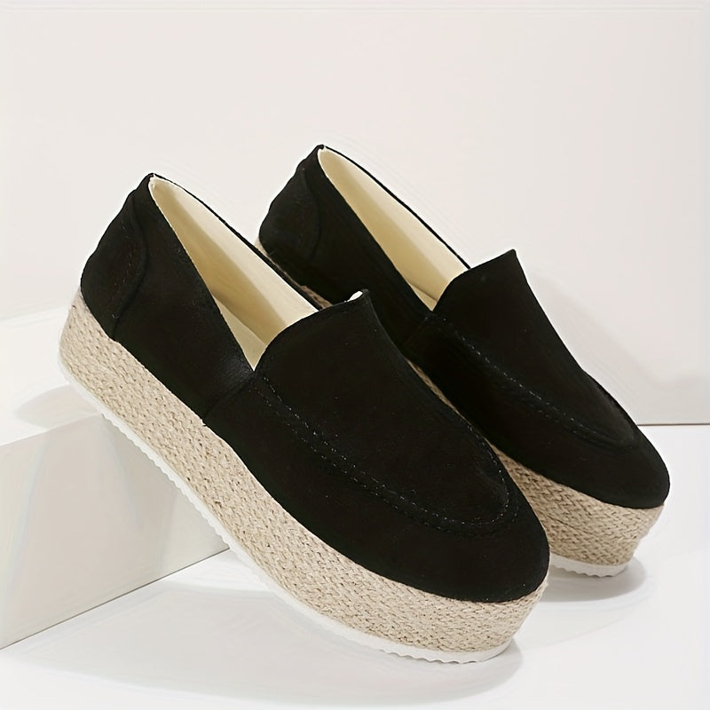 Women's Slip On Loafers Thick Bottom Espadrilles Shoes