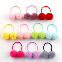 2pcs Ball Hair Ties Bands Headwear for Girls