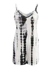 Tie Dye V-neck Cami Romper Jumpsuit