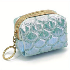 Fish Scale Embroidered Makeup Bag Coin Purse Lipstick Storage Bag