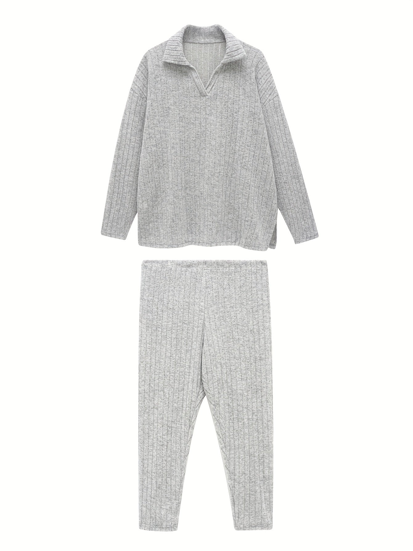 Ribbed Long Sleeve Top & Leggings Set