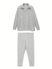 Ribbed Long Sleeve Top & Leggings Set