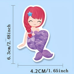 50pcs Mermaid Graffiti Stickers for Party Decor Bikes Bottles & More