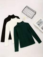 Women's Long Sleeve Solid Base Layer Top for Fall & Winter