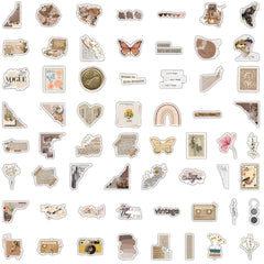 120pcs Vintage Vinyl Stickers for Water Bottles Laptop Scrapbook