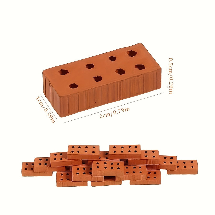 50-100 Mini Clay Building Blocks 1/16 Bricks DIY Construction Models