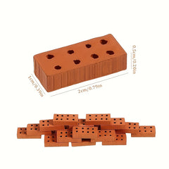 50-100 Mini Clay Building Blocks 1/16 Bricks DIY Construction Models
