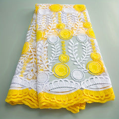 African Mesh Lace Fabric With Sequins French Embroidered Tulle Milk Silk Lace
