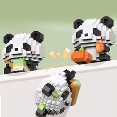 Panda Building Blocks Desk Decor Animal Theme ABS Material Gift for Kids