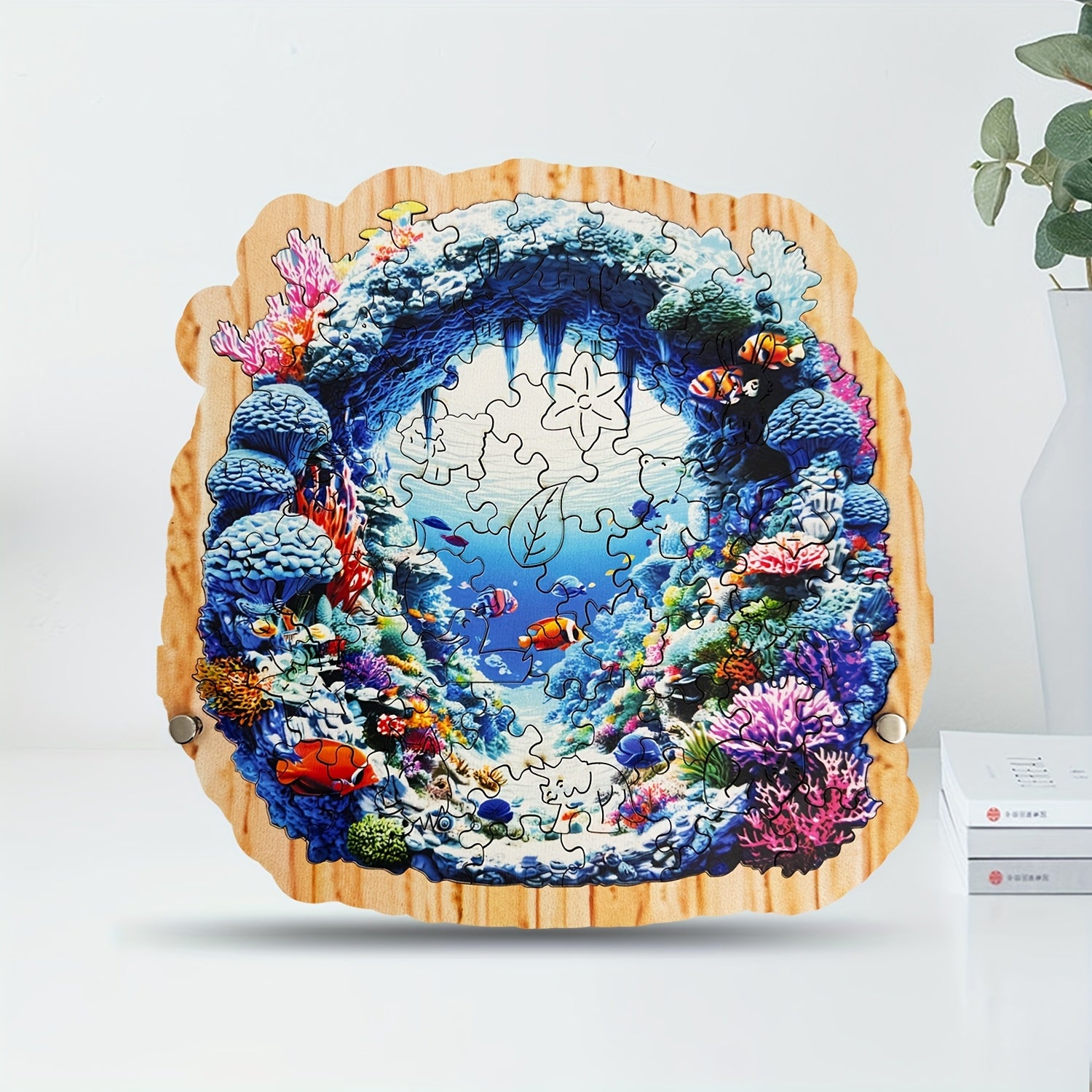 80pcs Seaword Wooden Jigsaw Puzzle for Adults - Underwater Scene Marine Life