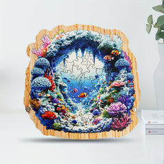 80pcs Seaword Wooden Jigsaw Puzzle for Adults - Underwater Scene Marine Life