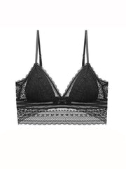 Floral Lace Triangle Bralette Lightweight Wireless Bra