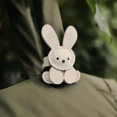 Fluffy Bunny Bag Charm - Soft Pastel Beige Rabbit Purse Decoration