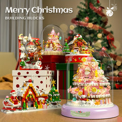 Christmas Building Blocks Compatible Puzzle Santa Claus Snow